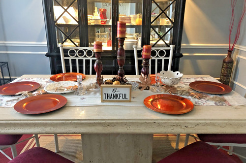 Travertine dining room - travertine, table